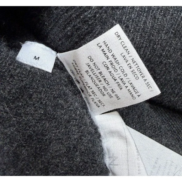 Naadam Cardigan Sweater Womens M Gray 100% Cashmere V Neck Academia Minimalist - Picture 5 of 9